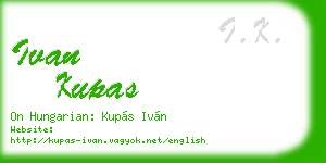 ivan kupas business card